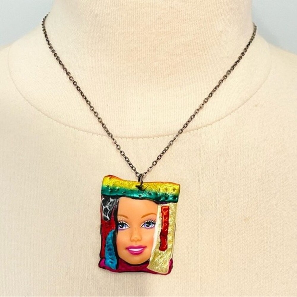Multicolor Barbie Head Handmade Necklace